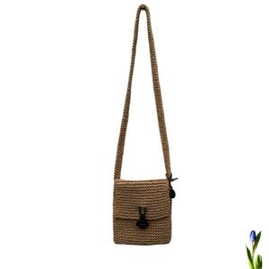 The Sak Tan and Brown Crossbody Bag with Woven Texture